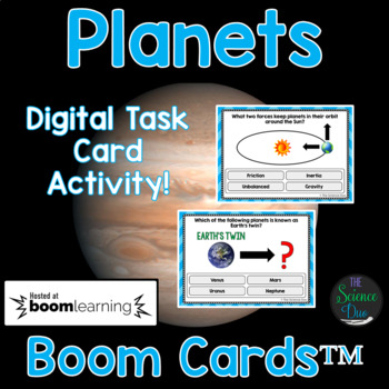 Preview of Planets Task Cards - Distance Learning Compatible Digital Boom Cards™