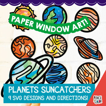 Preview of Planets Tissue Paper Crafts | Solar System Outer Space Art Activity | SVG Cricut