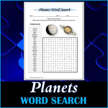 Preview of Planets Word Search Puzzle