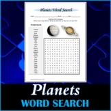 Planets Word Search Puzzle