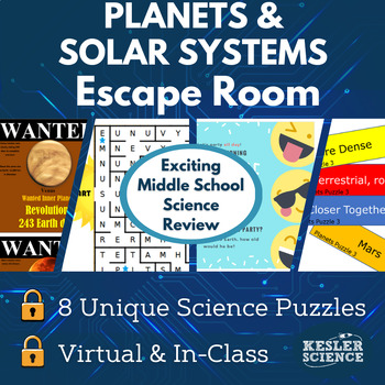 Preview of Planets and Solar System Escape Room - 6th 7th 8th Grade Science Review Activity