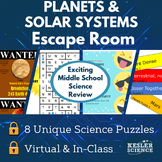 Planets and Solar System Escape Room - 6th 7th 8th Grade S