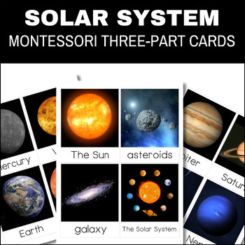 Planets and Solar System Montessori 3 Part Cards, Montessori 3 Part Cards