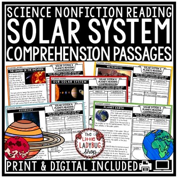 Solar System Reading Comprehension Passages And Questions