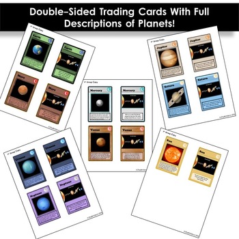 solar system trading cards project