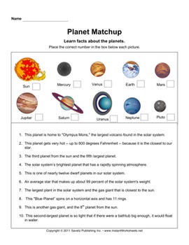 Planets and Space Worksheets by Savetz Publishing | TpT