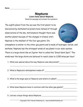 Planets and Space Worksheets by Savetz Publishing | TpT