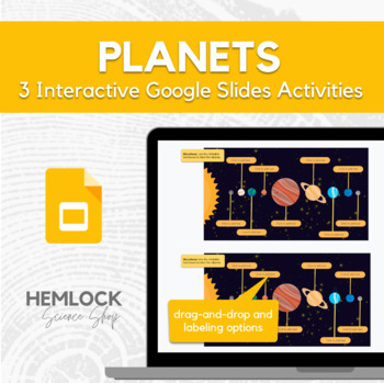 Preview of Planets - drag-and-drop & labeling activity in Slides with animated GIFS