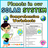Planets in our SOLAR SYSTEM Comprehension Worksheets