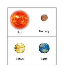 Preview of Planets of Our Solar System Montessori Nomenclature Cards