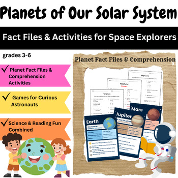 Preview of Planets of Our Solar System: Planets Fact Sheets & Comprehension Worksheets