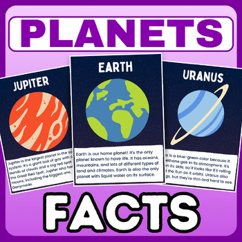 Preview of Planets of the Solar System - English - Facts for kids - Flashcards