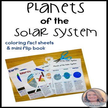 Preview of Planets of the Solar System Fact Sheets and Flipbook Coloring