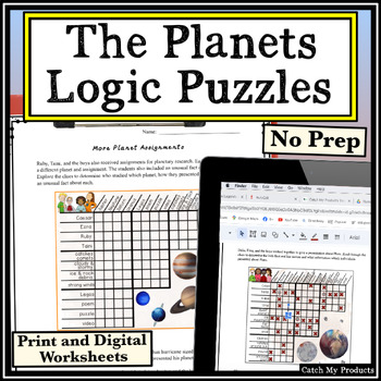 Preview of Inner and Outer Planets of the Solar System Logic Puzzles or Brain Teasers