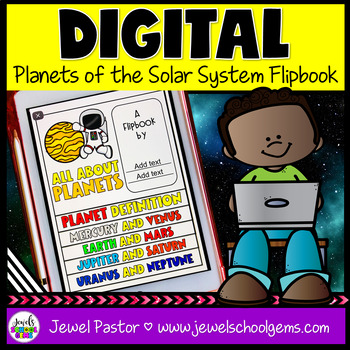 Preview of Planets of the Solar System Project DIGITAL Science Flipbook Google™ Slides