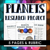 Planets of the Solar System - Research Project with Rubric
