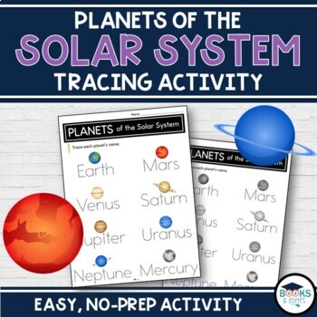 Preview of Planets in the Solar System - Space Tracing Activity FREEBIE