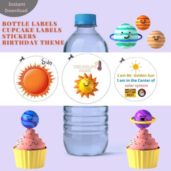 Preview of Planets stickers Multiple uses Decorate cupcakes, make them stickers