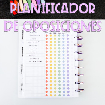 Preview of Planificador de oposiciones descargable para docentes | Opoagenda sin fechas