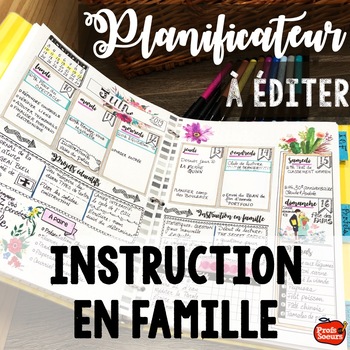 Preview of Planificateur pour école maison / FRENCH HOMESCHOOL PLANNER / famille