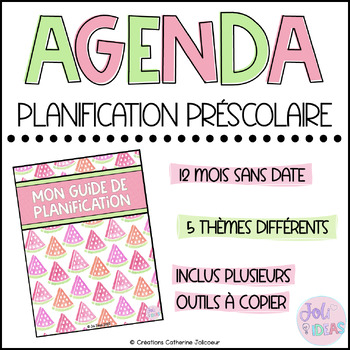 Preview of Planificateur préscolaire - Agenda pour éducatrice à la petite enfance
