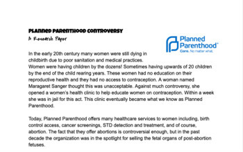 Planned Parenthood Research Paper