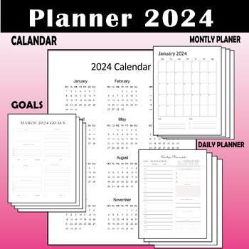 Preview of Planner 2024 for Seamless Organization,Goal Mastery, and Productivity