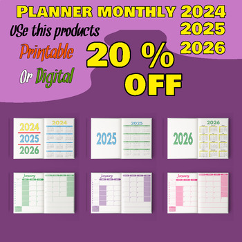 Preview of Planner Monthly 2024-2025-2026