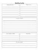Planner- Monthly To Do Form