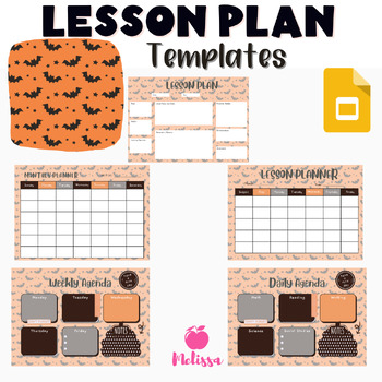 Preview of Planner Slides, Agenda Slides, Google Slides Templates Retro Halloween