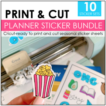 Preview of Planner Stickers Bundle | Print and Cut Ready | New Year Resolutions 