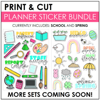 Planner Stickers Bundle, Print and Cut Ready