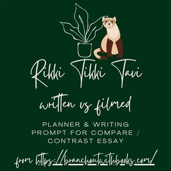 Preview of Planner/Writing Prompt-Compare & Contrast film vs text "Rikki Tikki Tavi"