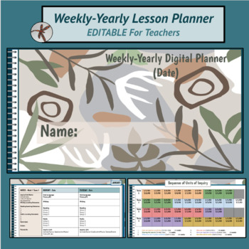 Preview of 5 Editable Teacher Planning Templates - Inquiry Units - Weekly - Yearly - Bundle