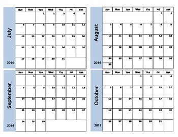 Planning Calendar July 14 June 15 By Mrsmaister Tpt