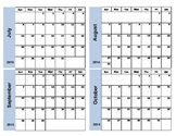 Planning Calendar July 2014 - June 2015