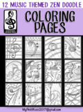 MUSIC Symbol Coloring pages (Zen Doodle Design) : Any clas