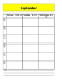 Planning Calendar for Teacher binder
