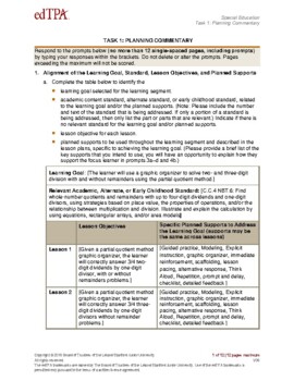 edtpa task 1 planning commentary physical education