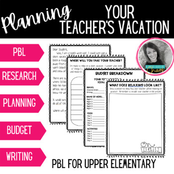 Preview of Planning Teacher Vacation PBL