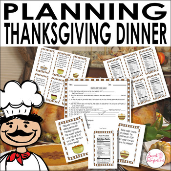 Preview of Thanksgiving Math Activities - With Nutritional Labels and Spreadsheet Shopping