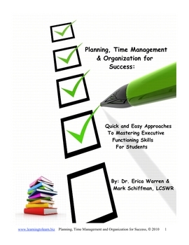 Preview of Planning, Time Management and Organization for Success