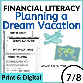 Preview of Planning a Dream Vacation - A Financial Literacy Activity (Print + Digital)