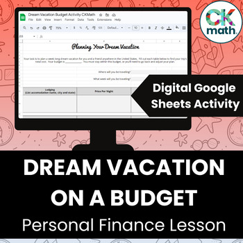 Preview of Planning a Dream Vacation on a Budget - Digital Personal Finance Activity