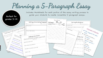 Preview of Planning a Five-Paragraph Essay - Step-by-Step