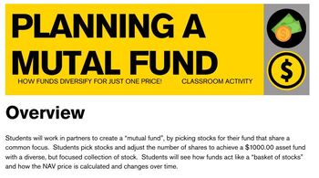 Preview of Planning a Mutual Fund:  Personal Finance Lesson Plan