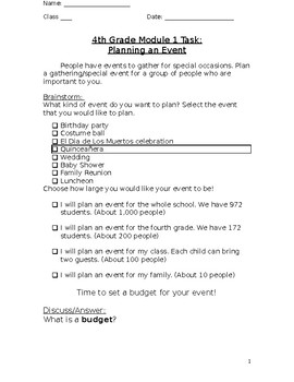 Preview of Planning a Party