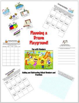 Preview of Planning a Playground - Project-Based Learning Adding and Subtracting Fractions