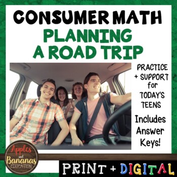 Preview of Planning a Road Trip - Consumer Math Notes and Practice