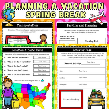 Preview of Planning a Spring Break Vacation Google WebQuest